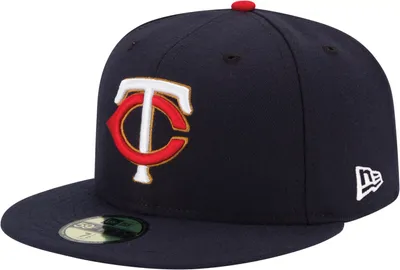 New Era Men's Minnesota Twins 59Fifty Road Navy Authentic Hat