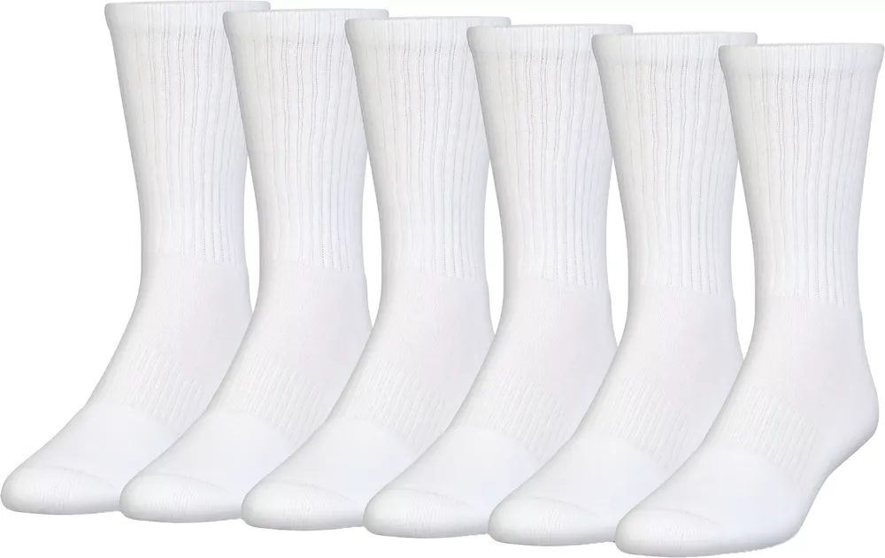 Under Armour Charged Cotton 2.0 Crew Socks, 6 Pack