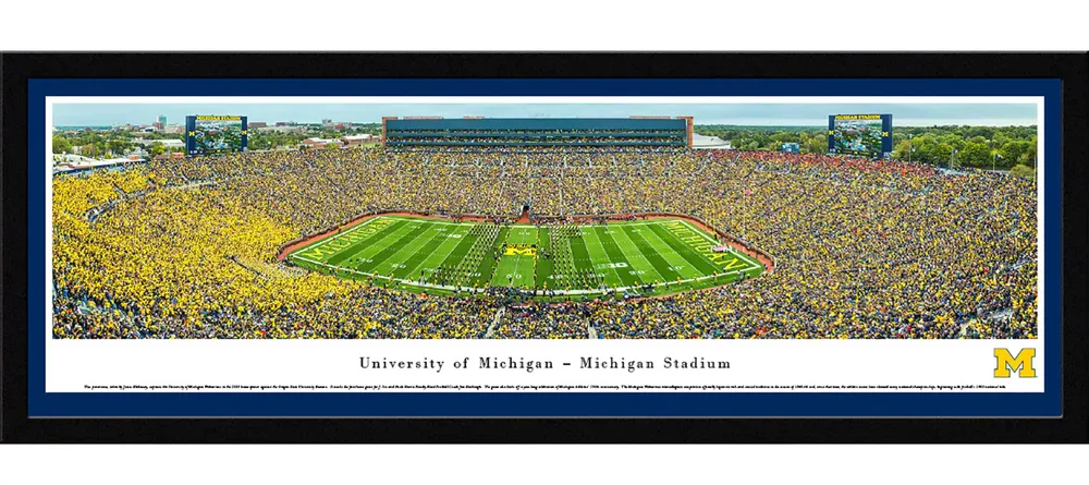 Blakeway Panoramas Michigan Wolverines Framed Panorama Poster