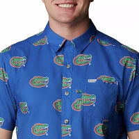 Columbia Men's Florida Gators Blue CLG Super Slack Tide™ Short Sleeve Shirt