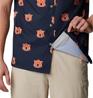 Columbia Men's Auburn Tigers Blue Super Slack Button Down Shirt