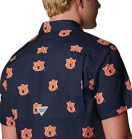 Columbia Men's Auburn Tigers Blue Super Slack Button Down Shirt