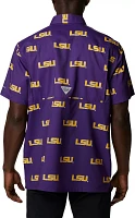 Columbia Men's LSU Tigers Purple Super Slack Button Down Shirt