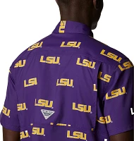 Columbia Men's LSU Tigers Purple Super Slack Button Down Shirt