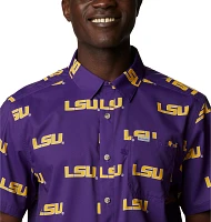 Columbia Men's LSU Tigers Purple Super Slack Button Down Shirt