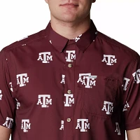 Columbia Men's Texas A&M Aggies Maroon CLG Super Slack Tide™ Short Sleeve Shirt