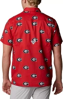 Columbia Men's Georgia Bulldogs Red Slack Tide Button-Down Camp Shirt