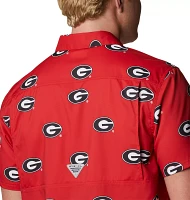 Columbia Men's Georgia Bulldogs Red Slack Tide Button-Down Camp Shirt