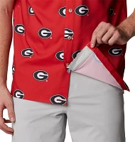 Columbia Men's Georgia Bulldogs Red Slack Tide Button-Down Camp Shirt