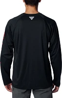 Columbia Men's Oklahoma Sooners Black Terminal Tackle Long Sleeve Shirt