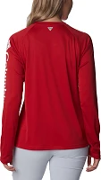 Columbia Women's Ohio State Buckeyes Scarlet Tidal Long Sleeve T-Shirt