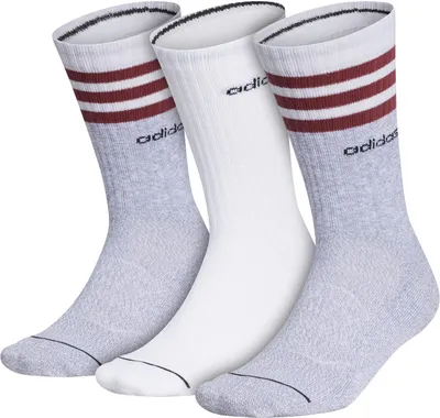 adidas Men's 3-Stripe Crew Sock - 3 Pack