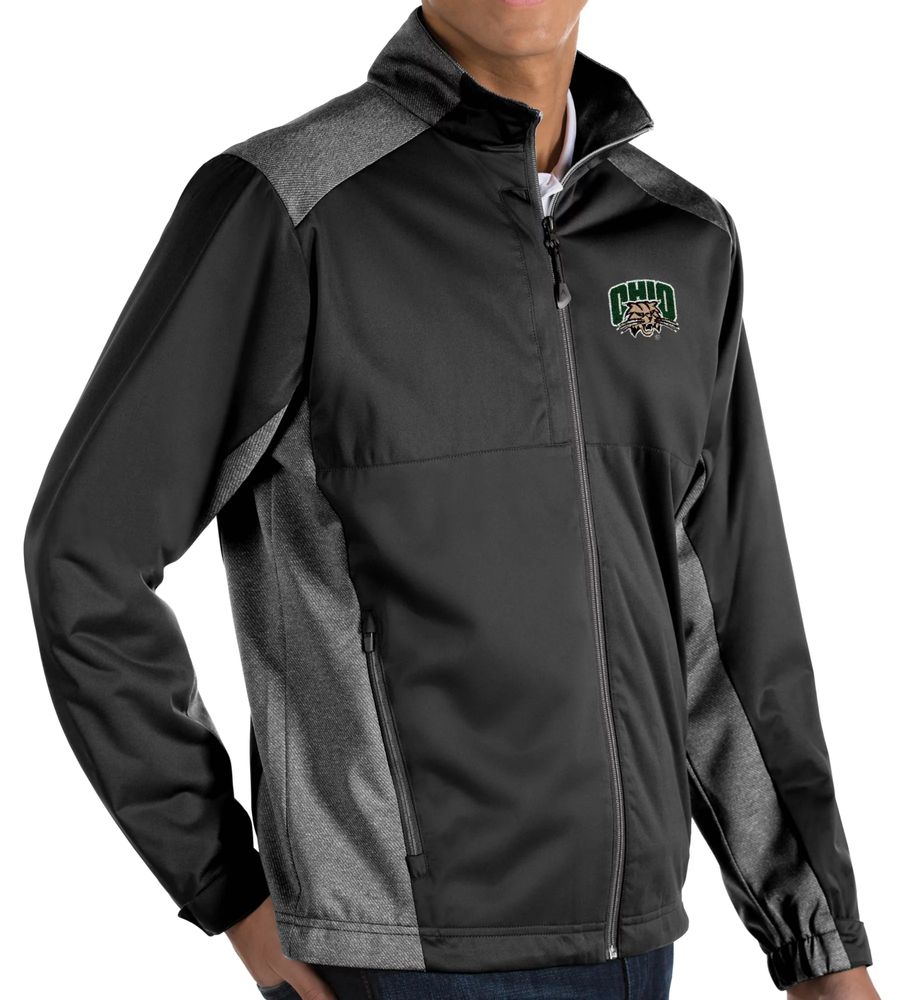 Antigua Men's Ohio Bobcats Revolve Full-Zip Black Jacket