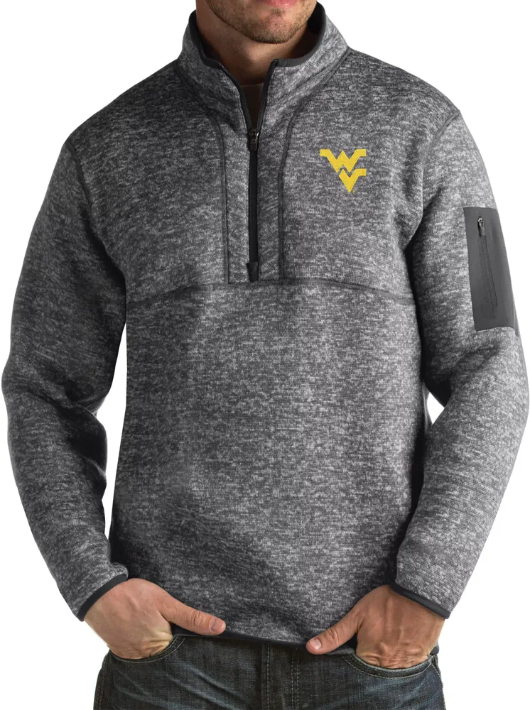 Antigua Men's West Virginia Grey Fortune Pullover Jacket