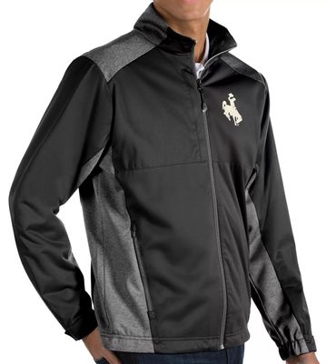 Wyoming Cowboys Antigua Victory Full-Zip Hoodie - Charcoal