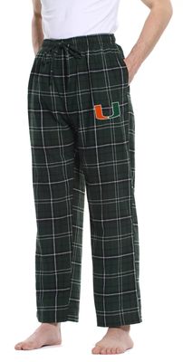Concepts Sport Men's Miami Hurricanes Green/Black Ultimate Sleep Pants