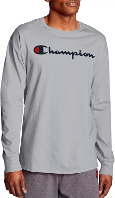 Champion Men's Chest Script Long Sleeve Tee