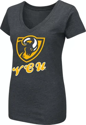 Colosseum Women's VCU Rams Dual Blend V-Neck Black T-Shirt