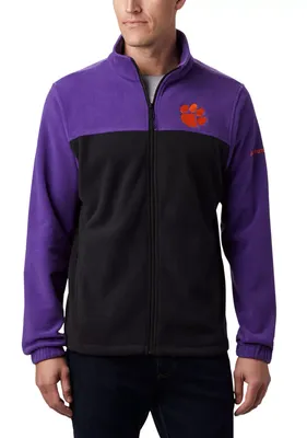 Columbia Men's Clemson Tigers Purple Flanker Full-Zip Fleece Jacket
