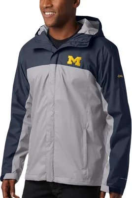 Columbia Men's Michigan Wolverines Blue/Grey Glennaker Storm Jacket