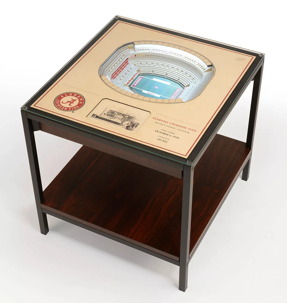 You The Fan Alabama Crimson Tide 25-Layer StadiumViews Lighted End Table