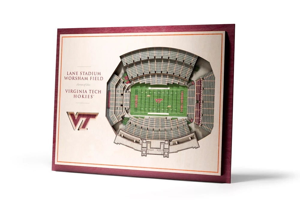 You the Fan Virginia Tech Hokies 5-Layer StadiumViews 3D Wall Art