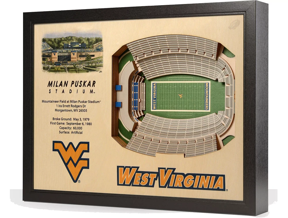 You the Fan West Virginia Mountaineers 25-Layer StadiumViews 3D Wall Art