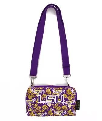 Eagles Wings LSU Tigers Quilted Cotton Cross Body Wallet