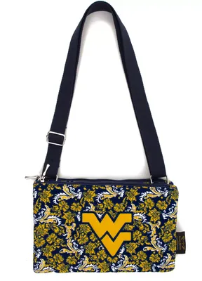 Eagles Wings West Virginia Mountaineers Quilted Cotton Cross Body Purse