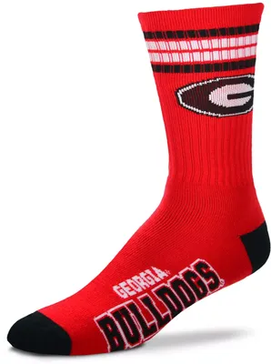 For Bare Feet Georgia Bulldogs 4-Stripe Crew Socks
