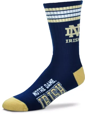 For Bare Feet Notre Dame Fighting Irish 4-Stripe Crew Socks