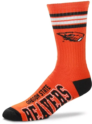 For Bare Feet Oregon State Beavers 4-Stripe Crew Socks