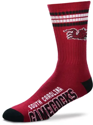 For Bare Feet South Carolina Gamecocks 4-Stripe Deuce Crew Socks