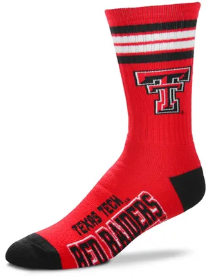 For Bare Feet Texas Tech Red Raiders 4-Stripe Deuce Crew Socks