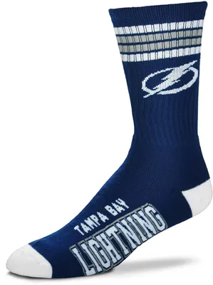 For Bare Feet Tampa Bay Lightning 4-Stripe Deuce Crew Socks