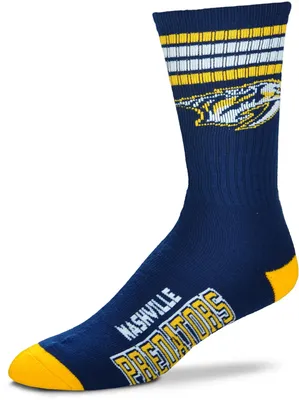 For Bare Feet Nashville Predators 4-Stripe Deuce Crew Socks