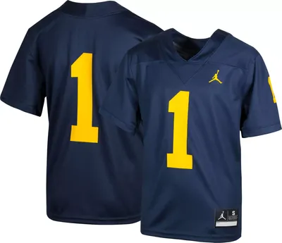 Jordan Boys' Michigan Wolverines #1 Blue Game Football Jersey