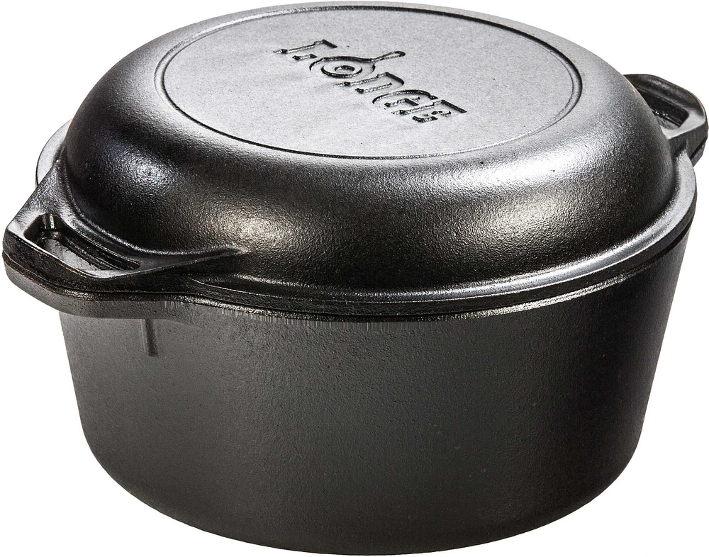 Lodge 5-Quart Cast Iron Double Dutch Oven