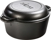 Lodge 5-Quart Cast Iron Double Dutch Oven