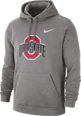 Nike Men's Ohio State Buckeyes Gray Club Fleece Pullover Hoodie