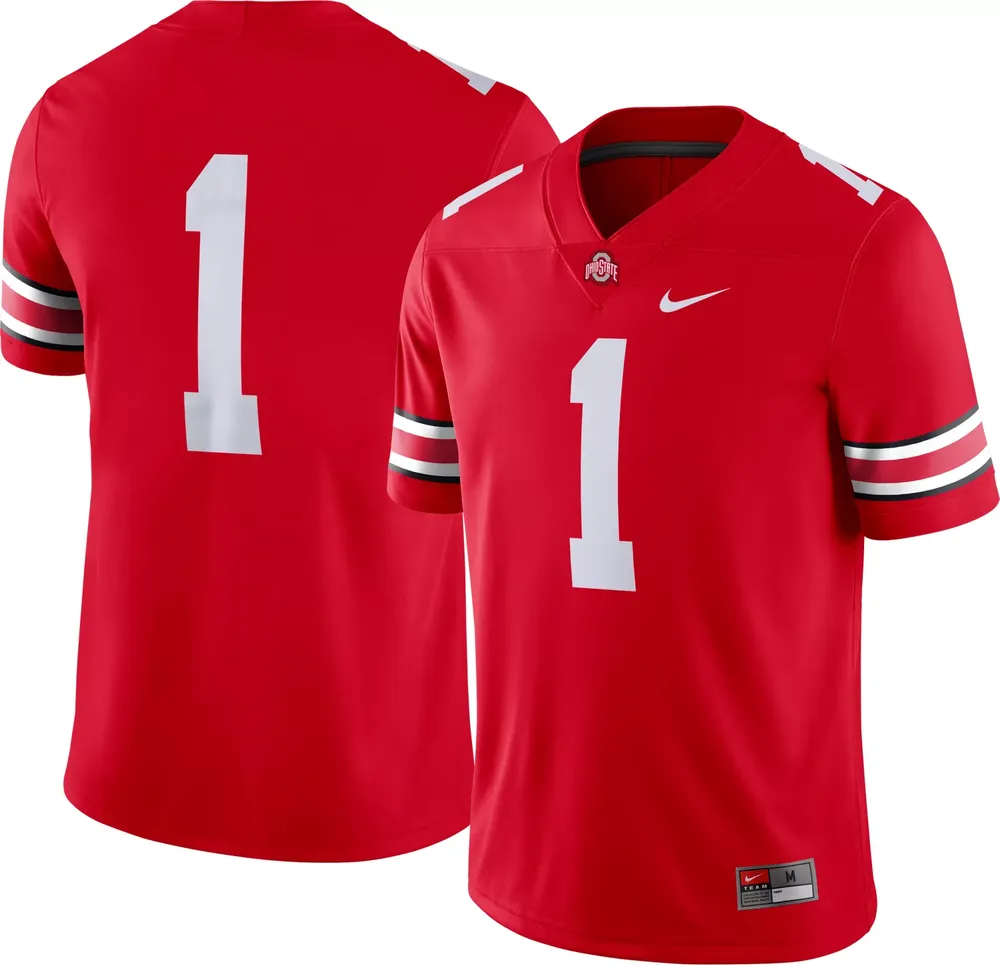 Nike Men's Ohio State Buckeyes #1 Scarlet Dri-FIT Game Football Jersey