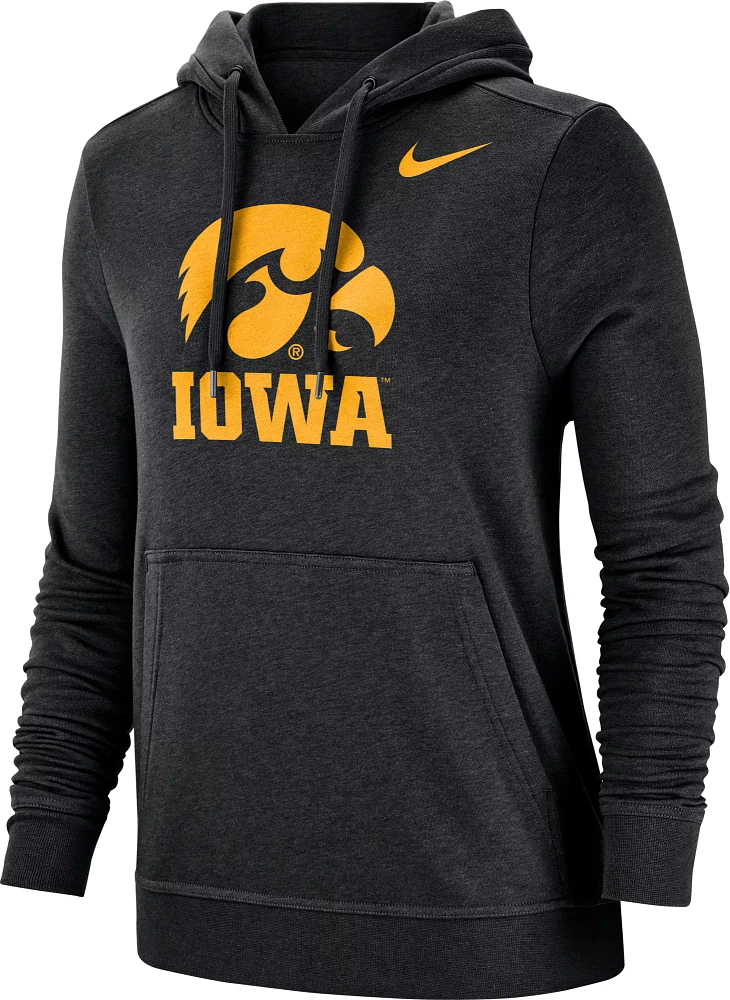 Nike Women's Iowa Hawkeyes Club Fleece Pullover Black Hoodie