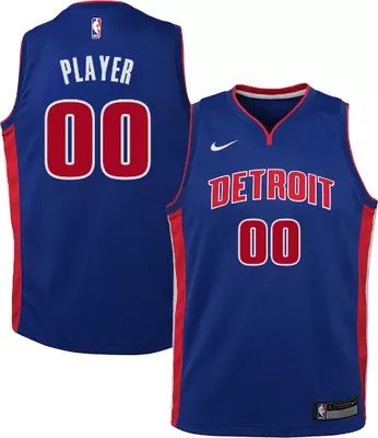 Nike Youth Full Roster Detroit Pistons Royal Dri-FIT Swingman Jersey