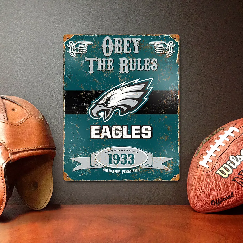 Party Animal Philadelphia Eagles Embossed Metal Sign