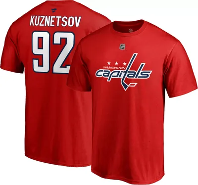 NHL Men's Washington Capitals Evgeny Kuznetsov #92 Red Player T-Shirt