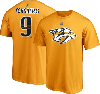 NHL Men's Nashville Predators Filip Forsberg #9 Gold Player T-Shirt