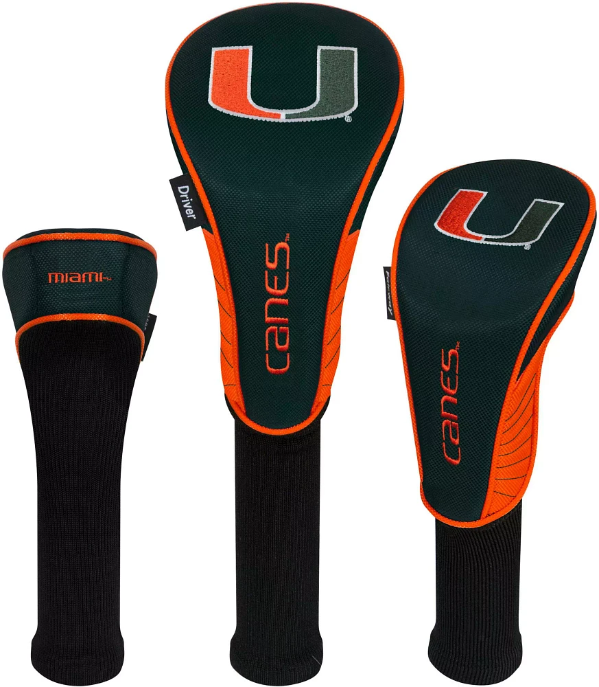 Team Effort Miami Hurricanes Headcovers - 3 Pack