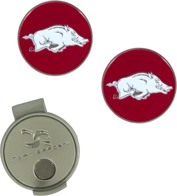 Team Effort Arkansas Razorbacks Hat Clip and Ball Markers Set