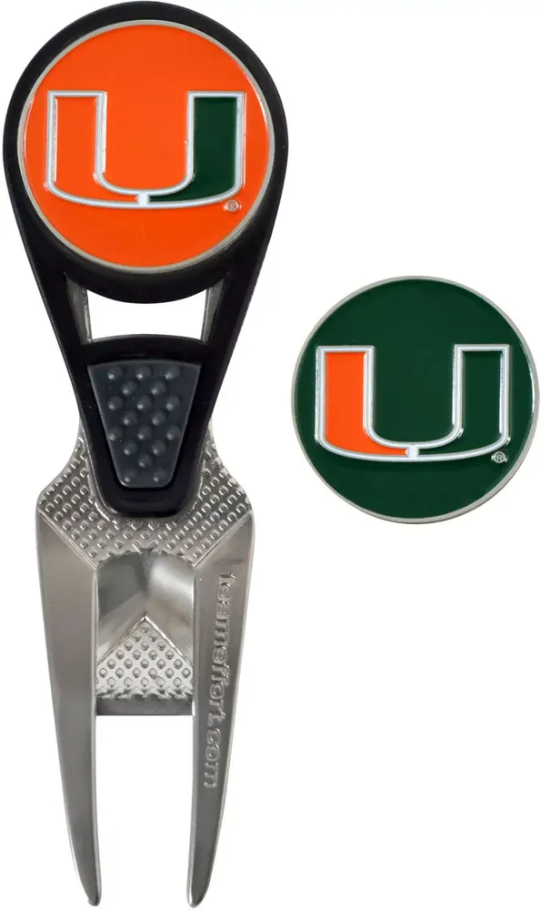 Team Effort Miami Hurricanes CVX Divot Tool and Ball Marker Set