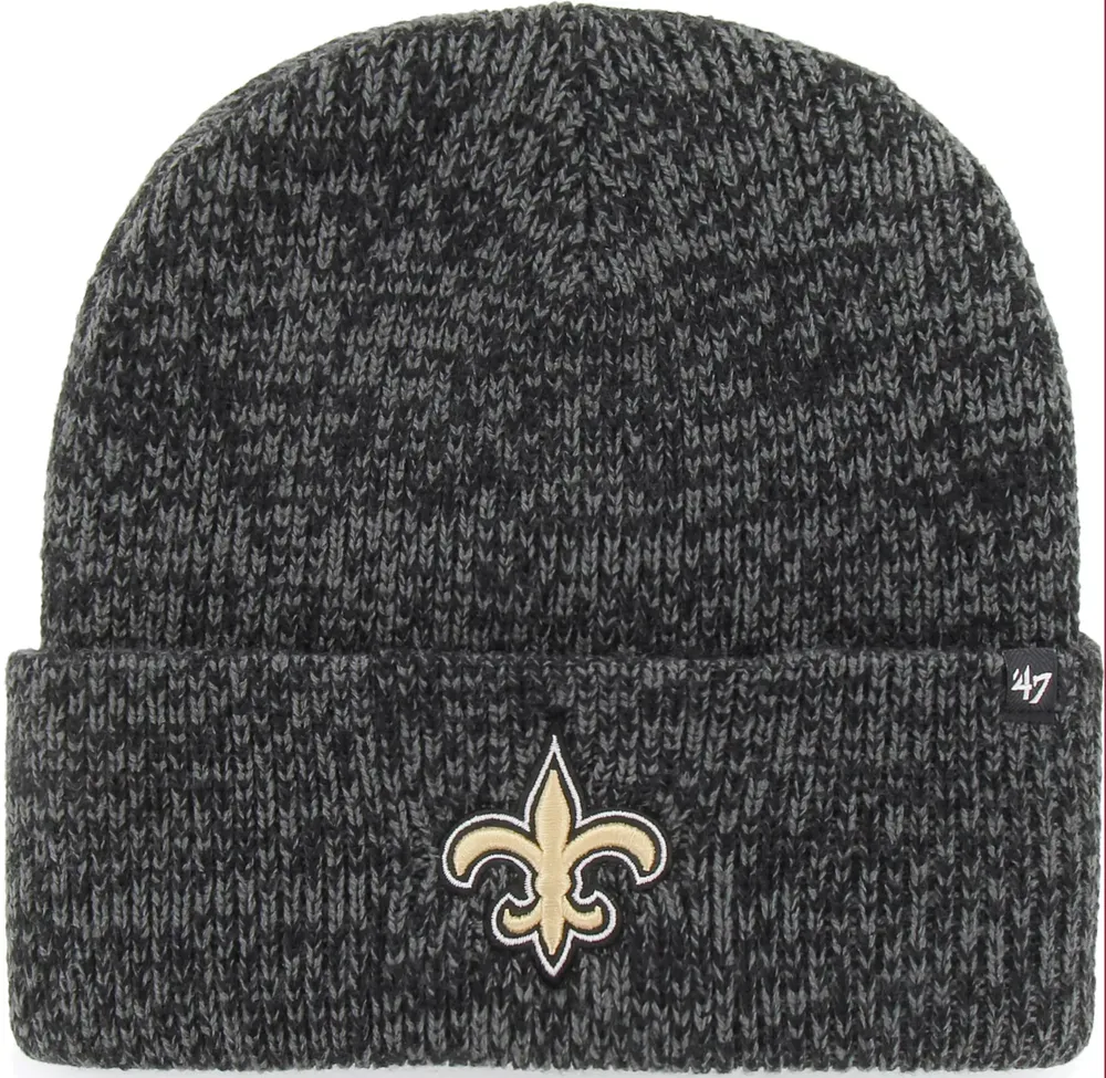 '47 Men's New Orleans Saints Brainfreeze Black Cuffed Knit Beanie